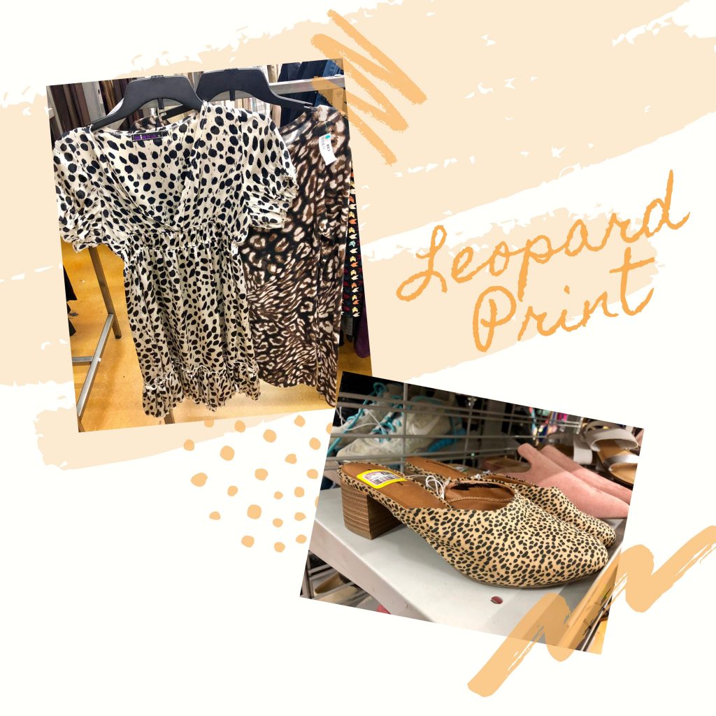 Leopard printed half shoes and ladie's top