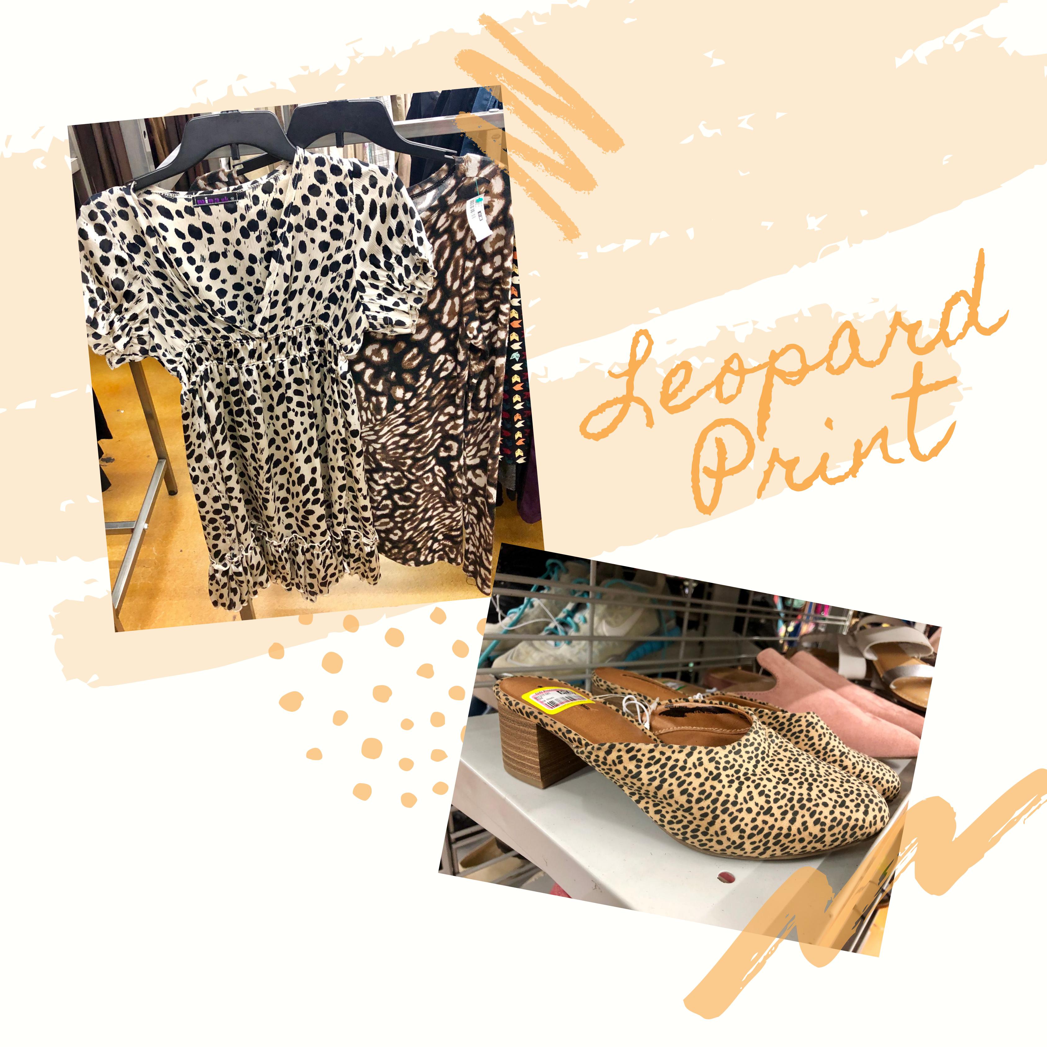 Leopard printed half shoes and ladie's top