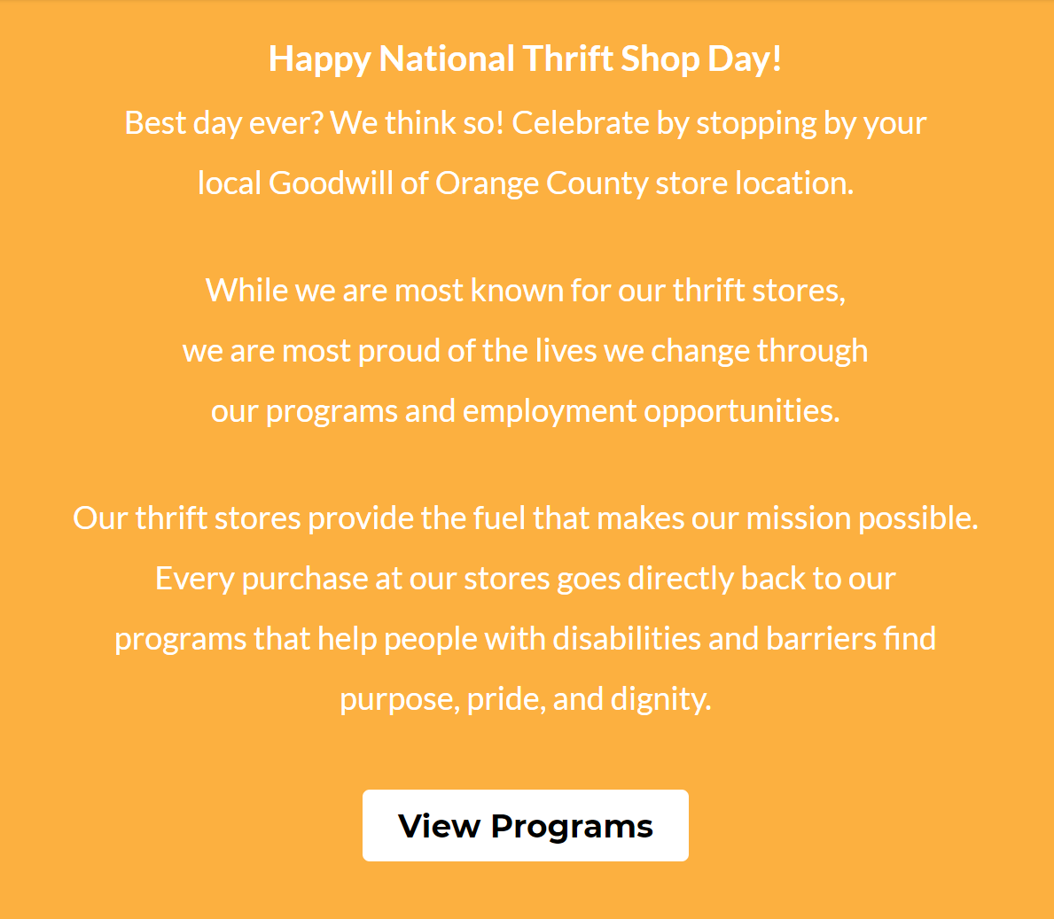 information on Happy thrift shop day 
