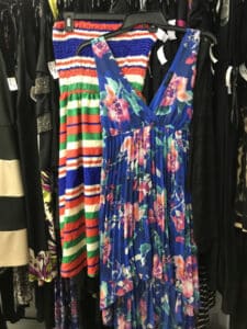 Sleeveless dress displayed at Goodwill store