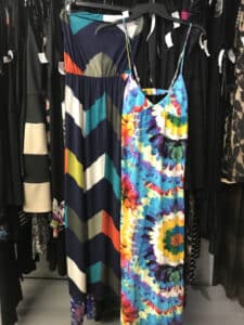 Sleeveless dress displayed at Goodwill store