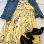 Simple sundress with denim jacket