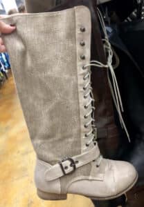 White riding boot