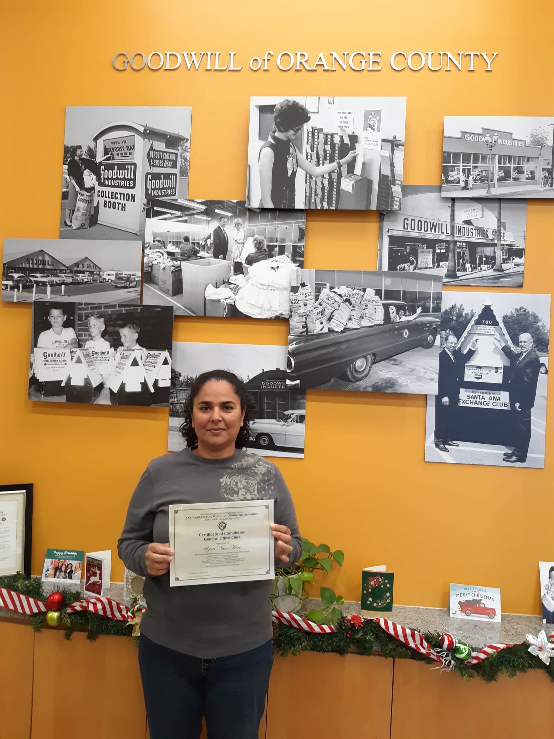 Mirtha is a recent graduate from Goodwill of Orange County’s General Office Clerk program