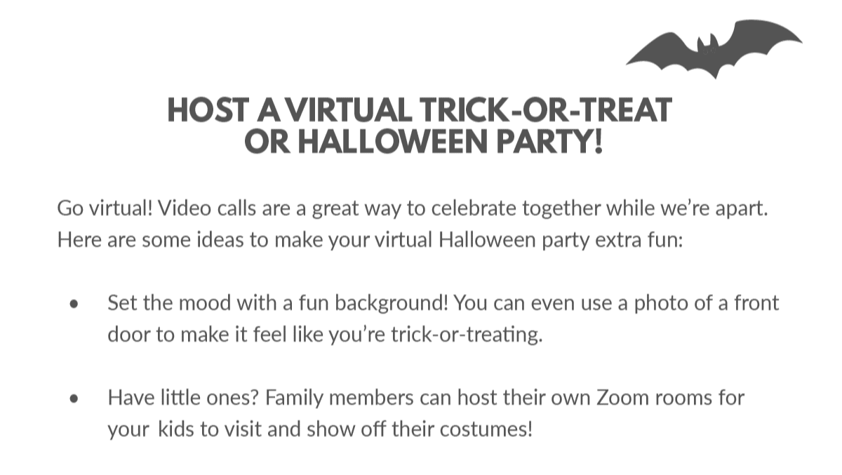 Virtual halloween party ideas