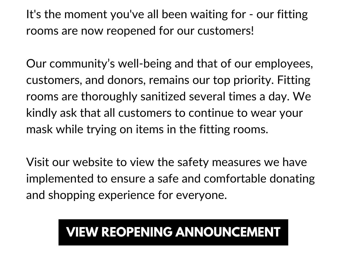 Reopening announcement
