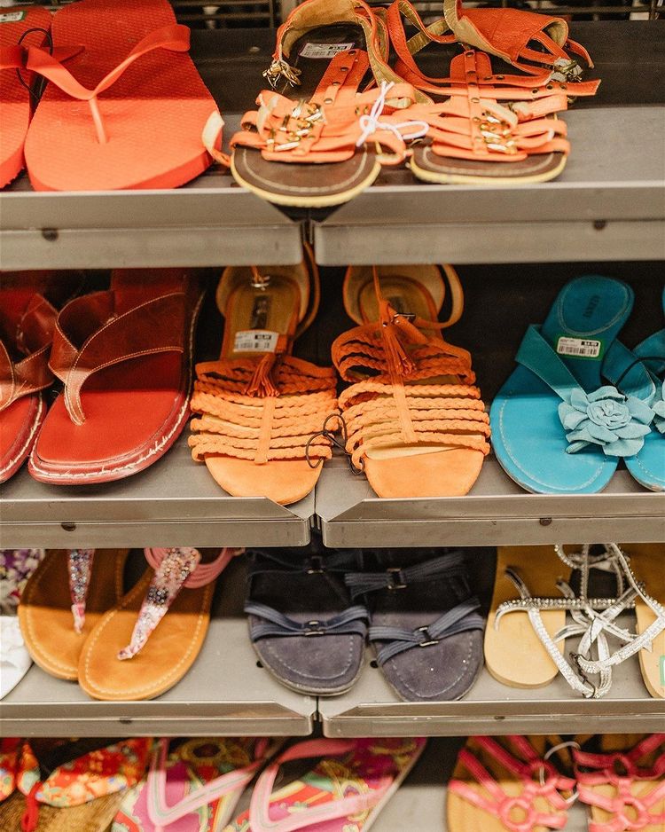 shoe aisles filled with fashionable sandal
