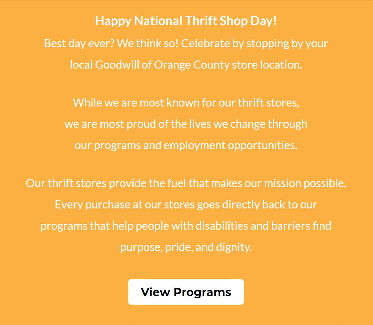 information on Happy thrift shop day 