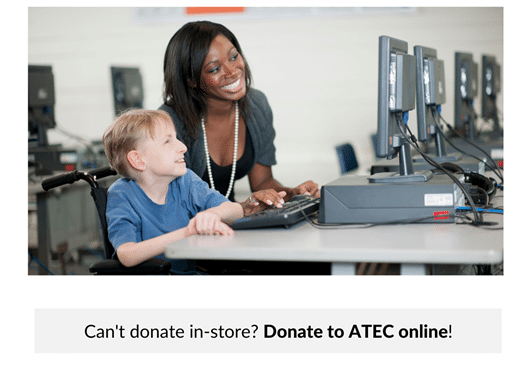 A lady teaching a boy via ATEC program