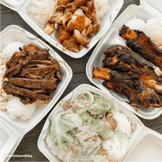 Hawaiian style BBQ and sides platter
