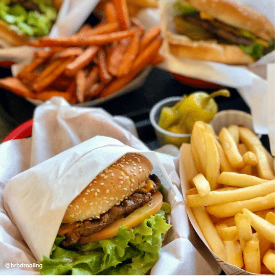 burgers and french fries