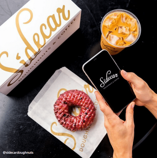 Donut and iced coffee