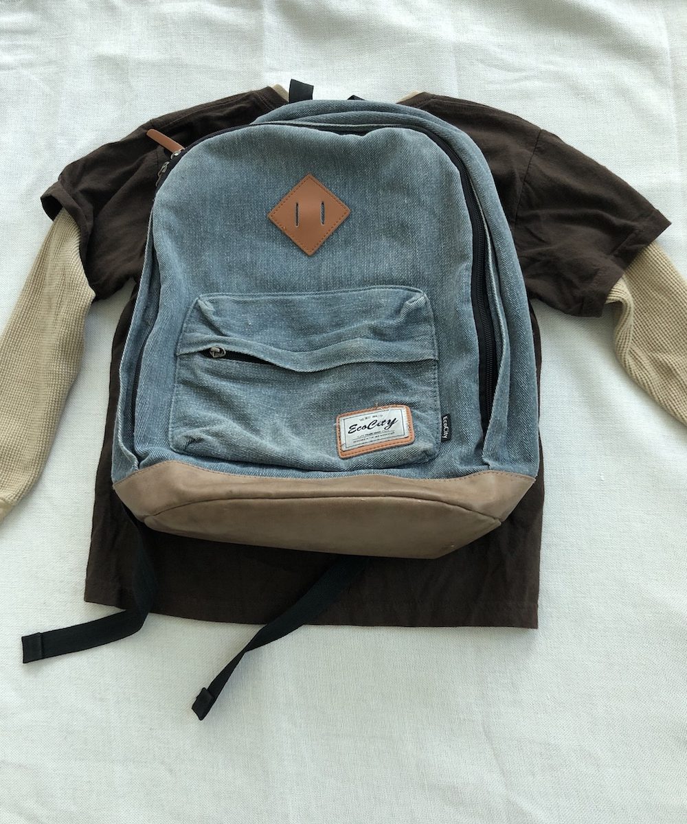 Kids' clothes and denim back pack