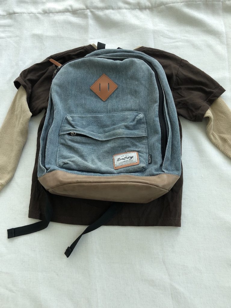 Kids' clothes and denim back pack