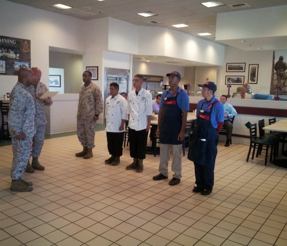 John Wong 4 with his co-workers at Camp Pendleton Marine Base.