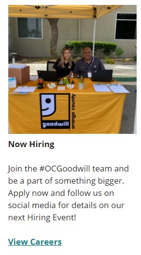OC Goodwill team at an hiring event