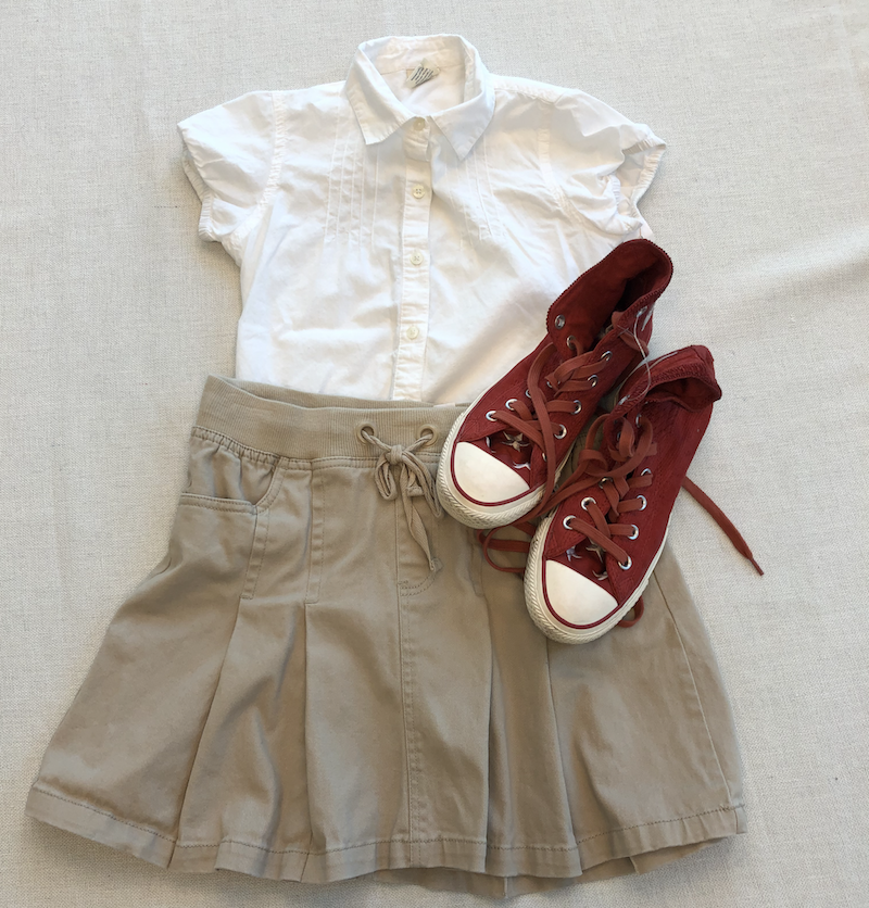 Kids' shirt and mini skirt