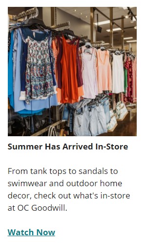 tank tops to swim wear in-store at OC Goodwill