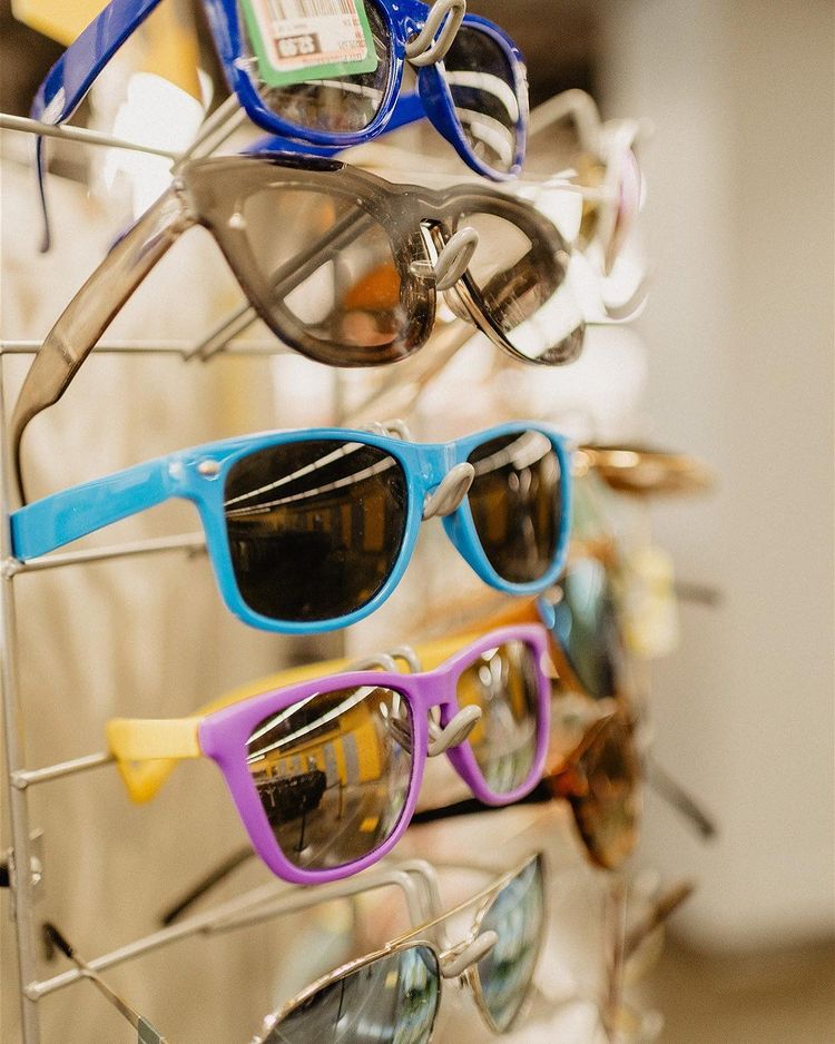 sunglasses of all styles, colors, and sizes